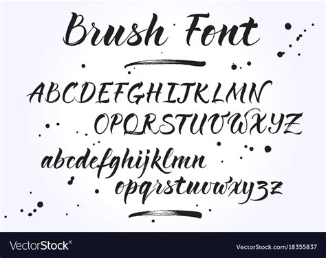 brush lettering alphabet royalty  vector image