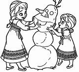 Coloring Elsa Anna Pages Young Snow Man Wecoloringpage Hug Coloringhome Popular sketch template