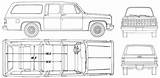 Suburban Chevrolet Blueprints 1984 Chevy Ford Bronco Car Blueprint Suv Drawing Clipart 1985 Drawings 1990 1982 Pickup 3d Trucks Clip sketch template