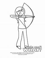 Coloring Archery Pages Girl sketch template
