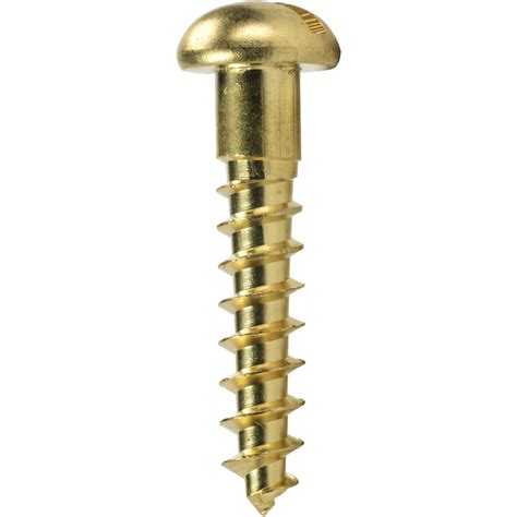 Fastenere 0 X 1 4 Round Head Wood Screws Solid Brass Slotted Drive