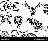 Tribal Animal Tattoos Vector Set Royalty sketch template