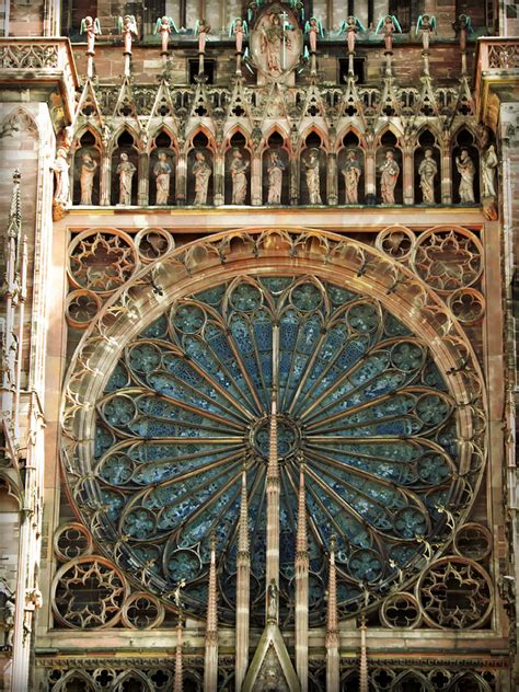 Strasbourg Gothic Cathedral Main Rose Window Photograph By Leone M