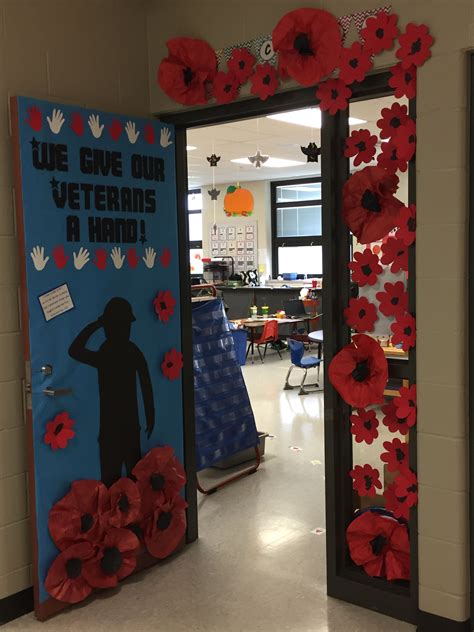 veterans day preschool door  poppys remembrance day art