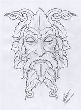 Greenman Burning Pyrography Cgarena Folklore Mystical Sousa Isis Woodburning Pintify sketch template