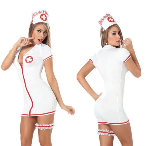Plus Size Sexy Teddy Nurse Costume Uniform White Leg Belt Sm Cosplay