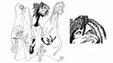 Hirschfeld Whoopi Incomparable Caricatures Goldberg sketch template