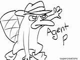 Agent Secret Coloring Pages Platypus Getcolorings Printable Clipartmag Clipart sketch template