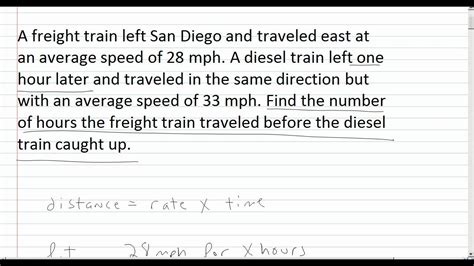 distance word problems youtube