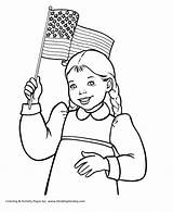 Coloring July Pages Flag Fourth 4th Independence Kids American Sheets Print Usa Printable Color Girl Clipart Activities Waving Printables Colouring sketch template