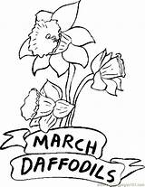 Coloring March Pages Printable Daffodils Flowers Flower Sheets Color Kids Print Sheet Month Spring Months Natural Coloringpages101 Getcolorings Popular Comments sketch template