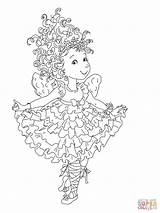 Coloring Fancy Nancy Pages Curtseying Printable Drawing sketch template