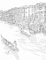 Coloring Venice Pages Adults Italy Book Adult Print Drawings Detailed Choose Board Color Drawing Venic Landmarks sketch template