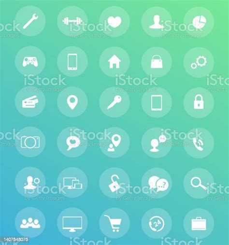 30 icons pictograms for web pages and apps vector illustration