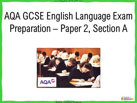 aqa gcse english language exam preparation paper  section