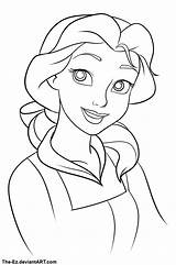 Belle Outline Drawing Disney Princess Ez Face Drawings Deviantart Character Sketches Elsa Coloring Pages Female Beauty Da Cartoon Cute Simple sketch template