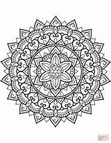 Coloring Mandala Pages Flower Printable Drawing sketch template