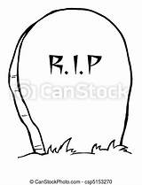 Tombstone Outline Rip Coloring Clipart Cemetery Drawings Vector Stone Drawing sketch template