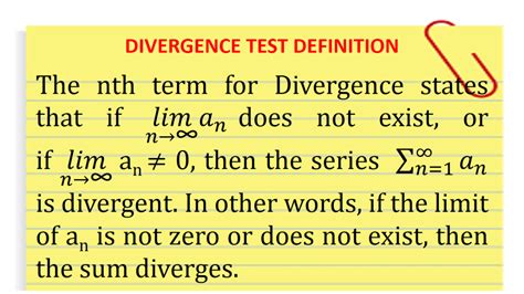 divergence test determining   series converges  diverges owlcation