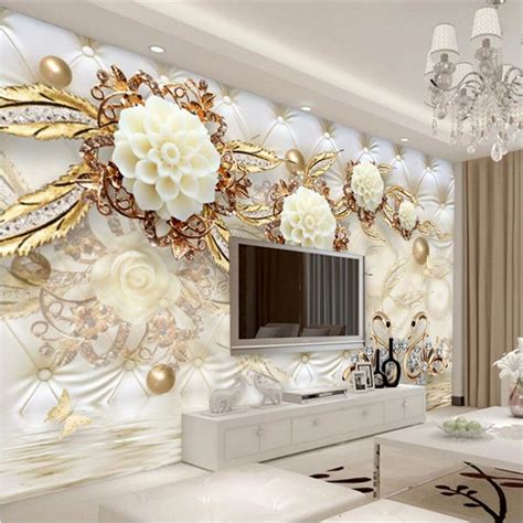 custom photo wallpaper  fresco wall paper sticker  luxury gold