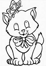 Butterfly Coloring Cat Coloringbay sketch template