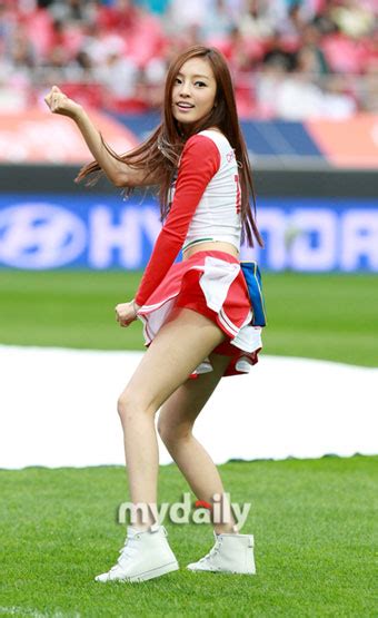 Goo Hara Korean Cute Singer Sexy Cheerleader With Red