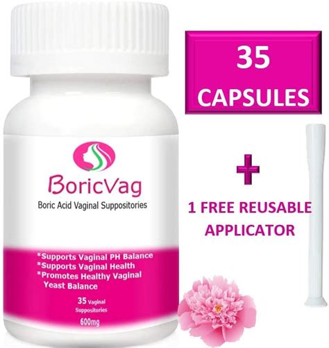 boric acid vaginal suppository capsules  count mg applicator