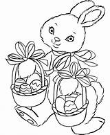 Easter Coloring Pages Bunny Basket Printable Print Eggs Colouring Kids Color Rabbit Happy Getdrawings Getcolorings Coloringfolder sketch template