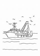 Fishing Boat Coloring Pages Seagulls Kidsplaycolor Color Kids sketch template