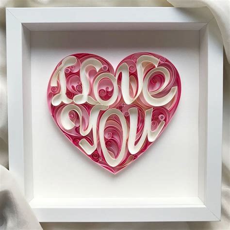 quilling phrase  love  love art framed valentines gift etsy