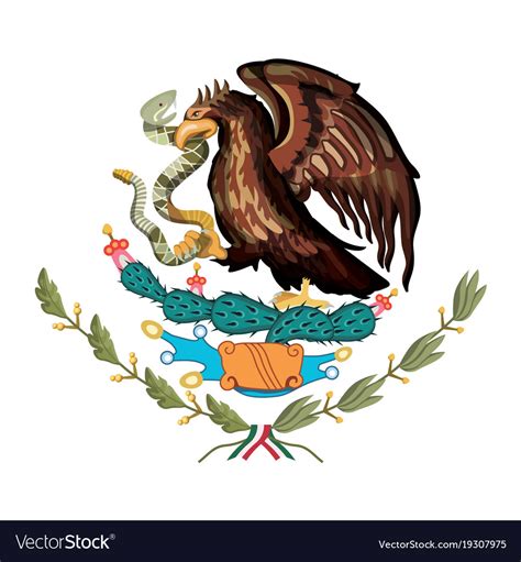 mexican flag emblem  colorful silhouette  vector image