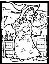 Coloring Witch Halloween Cat Pages Stamping Craftgossip Doverpublications Sheets Good Leave Colouring sketch template