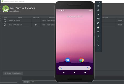 android studio  emulator   view list  applications stack
