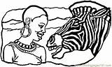 Africa Coloring Pages African Zebra Lady South Culture Printable Countries Online Color Getdrawings Getcolorings sketch template