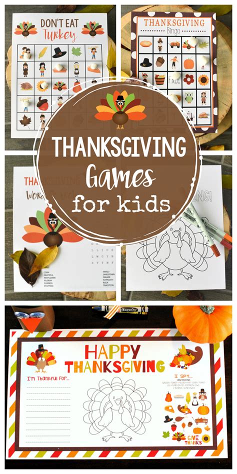 printable thanksgiving games  kids fun squared thanksgiving