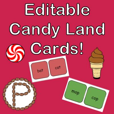 editable candy land cards learning  christine pinto