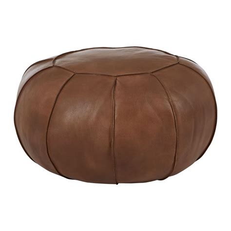 pouffe vintage leather footstool industrial antique