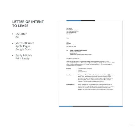 letter template  intent  real estate   letters