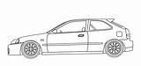 Civic Ek9 Hatchback Ek Hatch Drawing Ausmalbilder S2000 Jdm Colouring Domestic sketch template