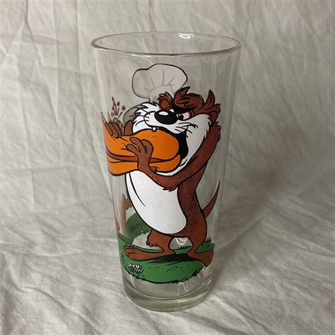 Vintage 1976 Pepsi Looney Tunes Daffy Duck Tasmanian Devil Taz Glass