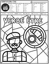 Color Etre French France Verbs Conjugation Version Cafes Preview sketch template