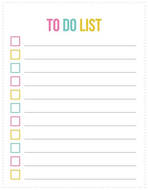 cute printable   list template    list   lists