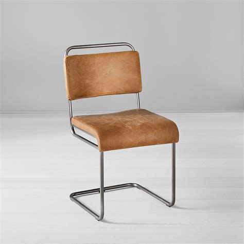 Industrial Cantilever Leather Dining Chair West Elm Uk