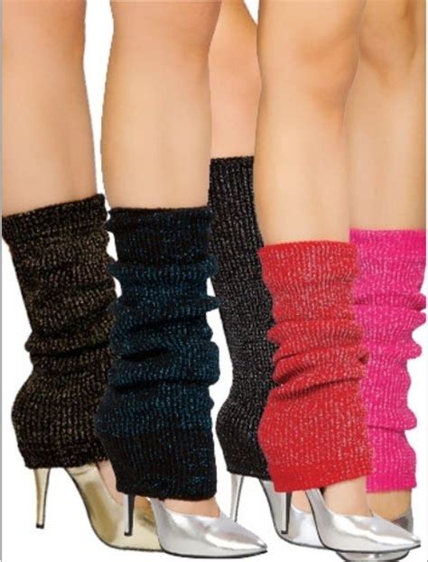 Sexy Roma Sparkle Metallic Threaded Workout Knit Leg Warmers 80 S Dance