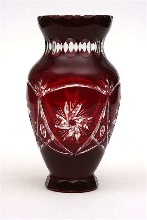 Ruby Red Bohemian Glass Vase For Sale Classifieds