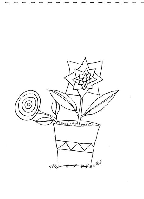drawing   flower   pot   spiral design   top  bottom