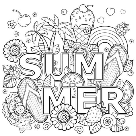 summer coloring book stock  pictures royalty  images istock