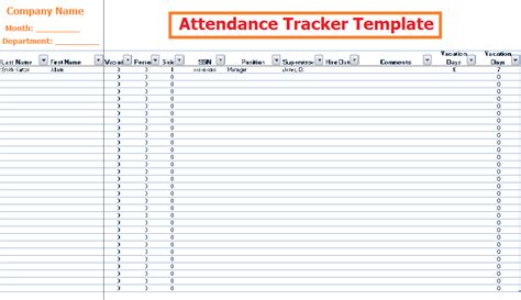 attendance tracking templates  word templates