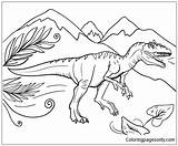 Allosaurus Dinosaur Pages Coloring Dinosaurs sketch template