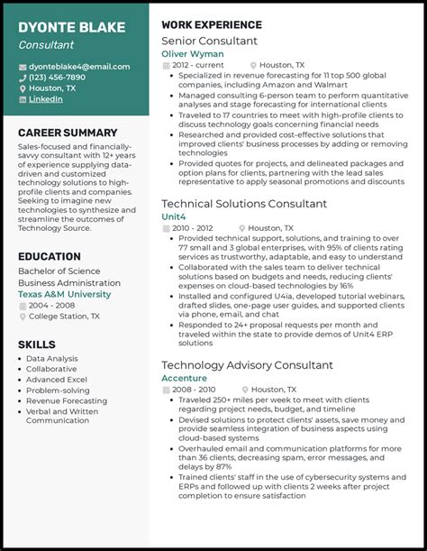 consulting resume examples  worked